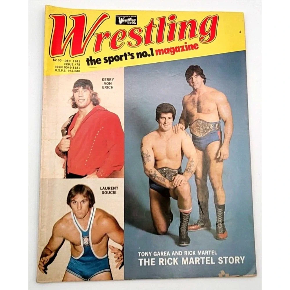 WRESTLING NEWS WRESTLING DEC 1981 KERRY VON ERICH RICK MARTEL RAY STEVENS‎